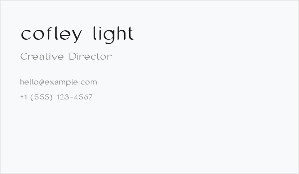 cofley light Business Card