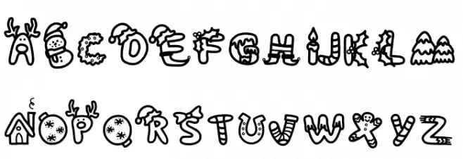 coloring christmas फ़ॉन्ट लोअरकेस