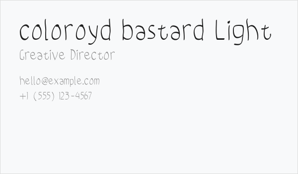 coloroyd bastard Light Business Card
