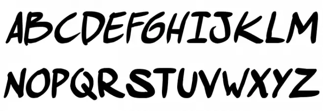 comic huslte Bold Italic Caratteri MAIUSCOLE
