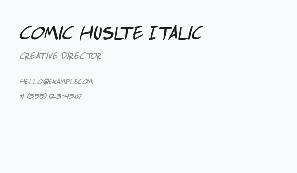 comic huslte Italic Business Card