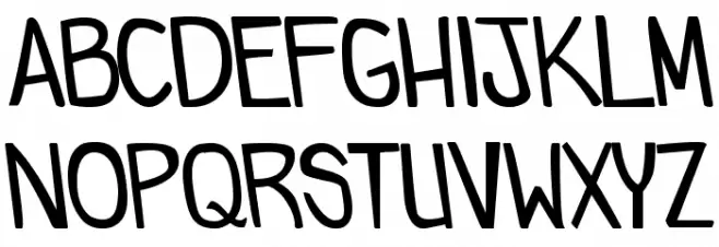 comicdouche Schriftart Kleinbuchstaben