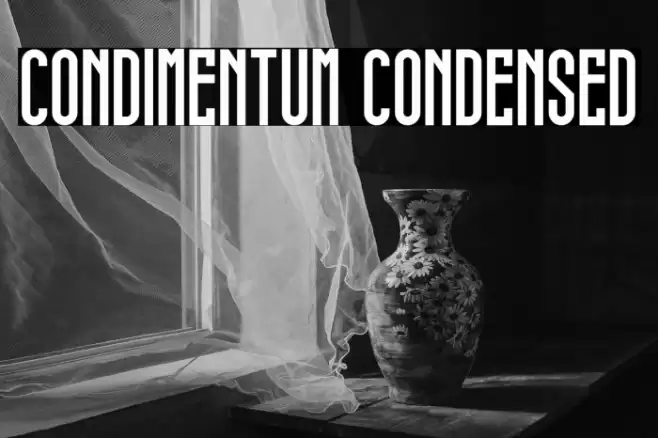 condimentum condensed Font examples