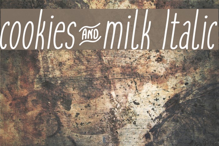 cookies&milk Italic Font examples