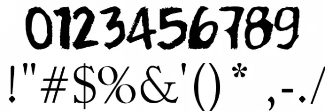 corbeau fin Font OTHER CHARS