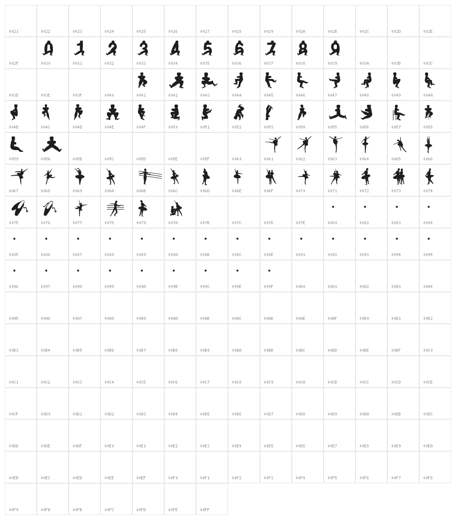 cossamoji Character Map