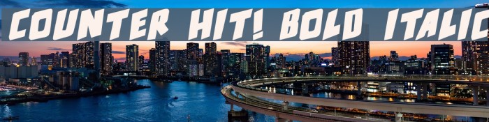 counter hit! Bold Italic Font examples