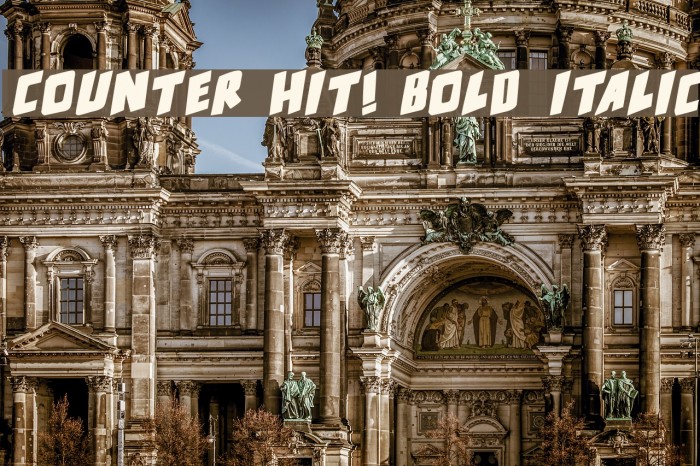 counter hit! Bold Italic Font examples