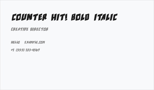 counter hit! Bold Italic Business Card