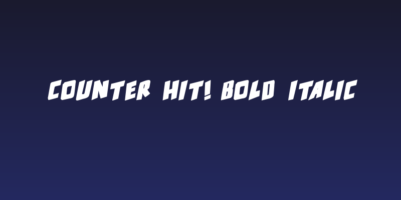 counter hit! Bold Italic Social Header