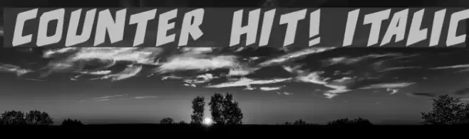 counter hit! Italic Font examples