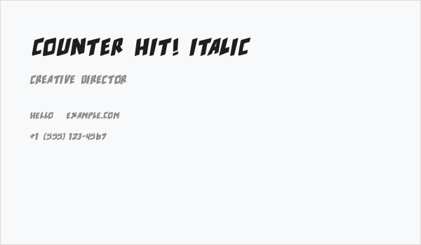 counter hit! Italic Business Card