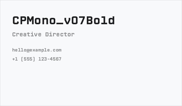 CPMono_v07Bold Business Card