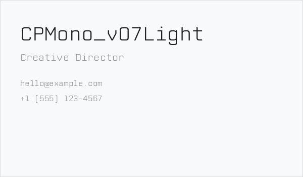 CPMono_v07Light Business Card