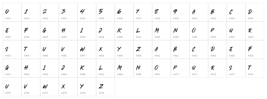 CRACKROCK Character Map
