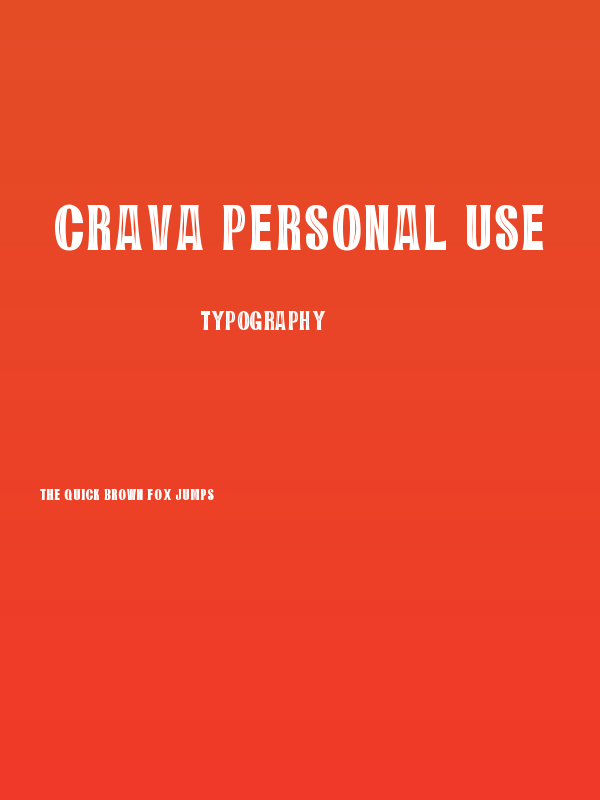 CRAVA Personal Use Poster