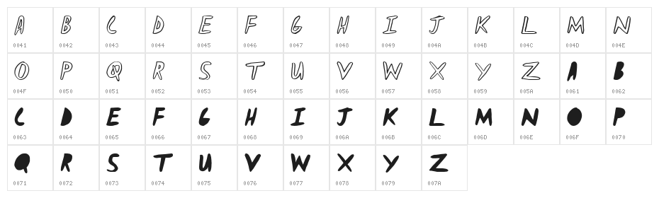 CRAYCRAY FOR YOU Character Map
