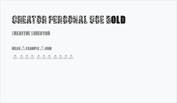CREATOR PERSONAL USE Bold Business Card