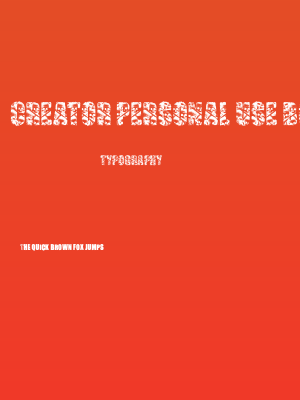 CREATOR PERSONAL USE Bold Poster