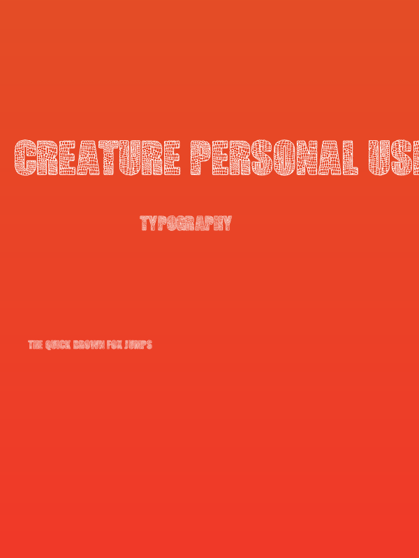 CREATURE PERSONAL USE Bold Poster