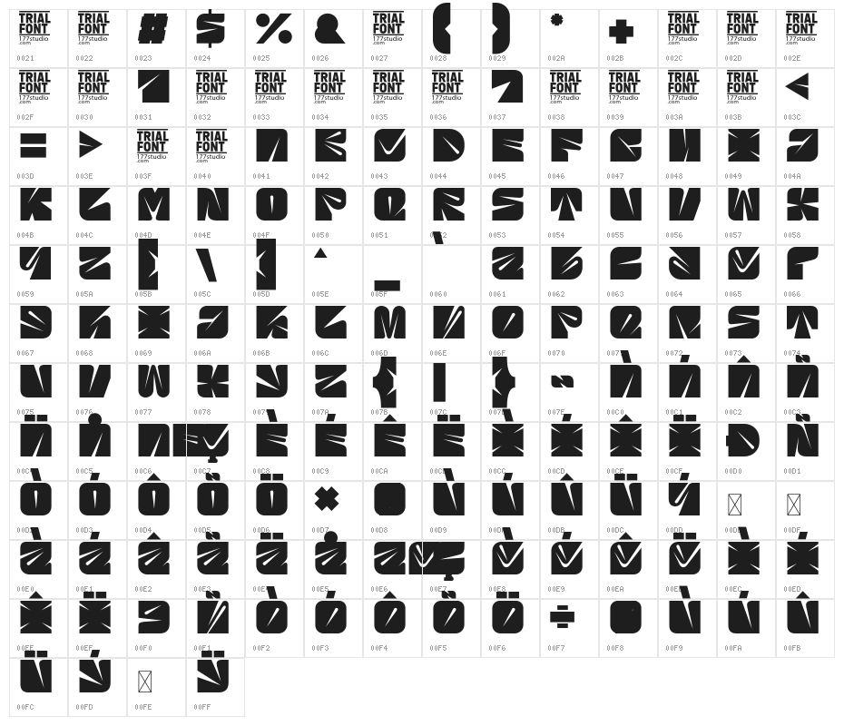 CRITICAL STUDIES DEMO Regular Character Map