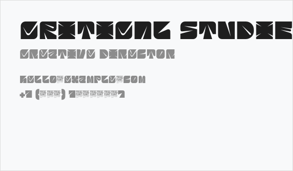 CRITICAL STUDIES DEMO Regular Business Card