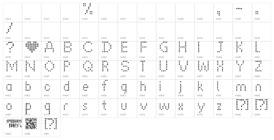 CROSS STITCH Character Map
