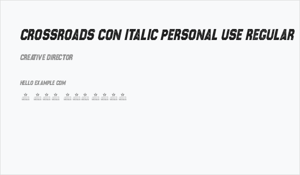 CROSSROADS CON ITALIC PERSONAL USE Regular Business Card