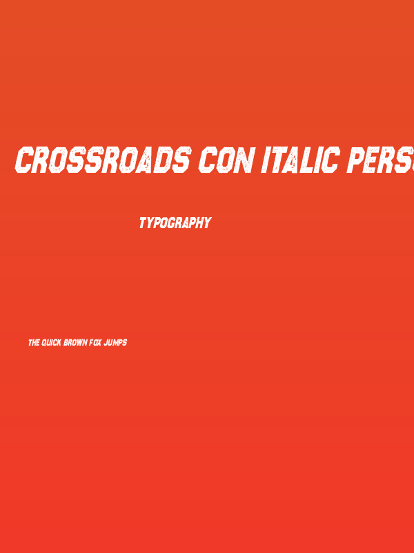 CROSSROADS CON ITALIC PERSONAL USE Regular Poster
