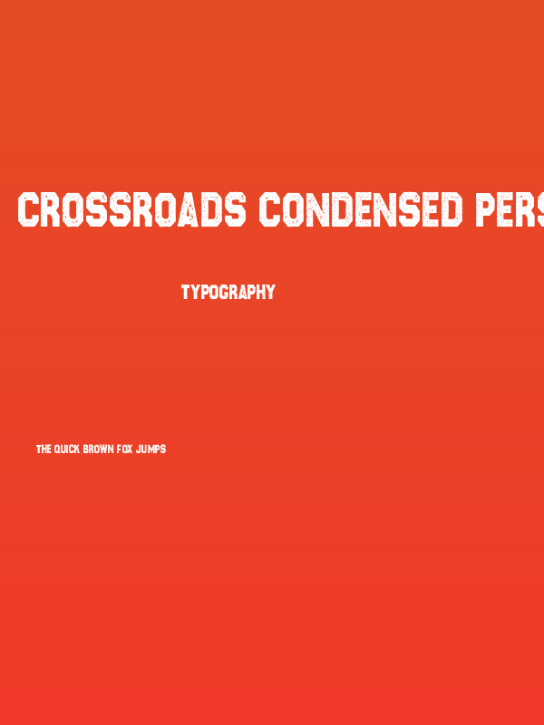 CROSSROADS CONDENSED PERSONAL USE Regular Poster