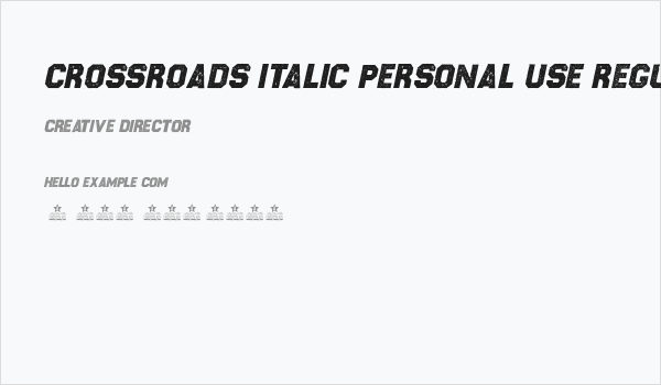CROSSROADS ITALIC PERSONAL USE Regular Business Card