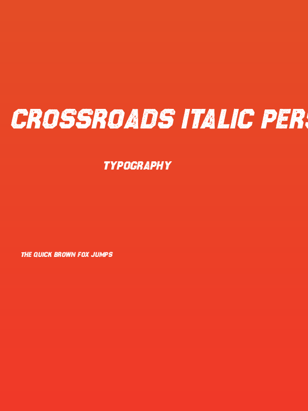 CROSSROADS ITALIC PERSONAL USE Regular Poster