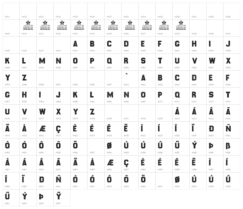 CROSSROADS PERSONAL USE Regular Character Map