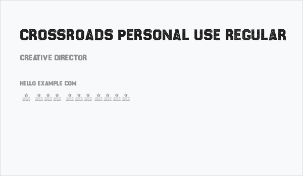 CROSSROADS PERSONAL USE Regular Business Card