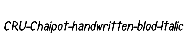 CRU-Chaipot-handwritten-blod-ltalic Font