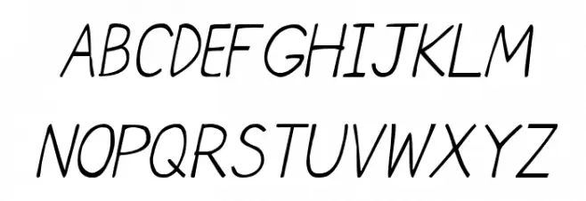CRU-Chaipot-handwritten-ltalic Caratteri MAIUSCOLE