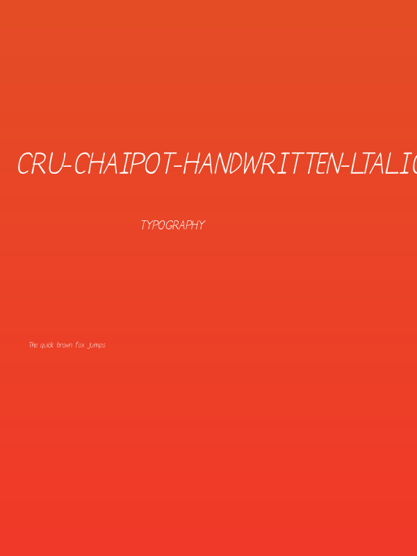 CRU-Chaipot-handwritten-ltalic Poster