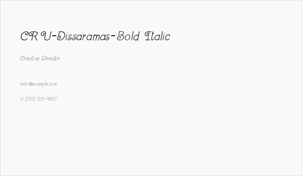 CRU-Dissaramas-Bold Italic Business Card