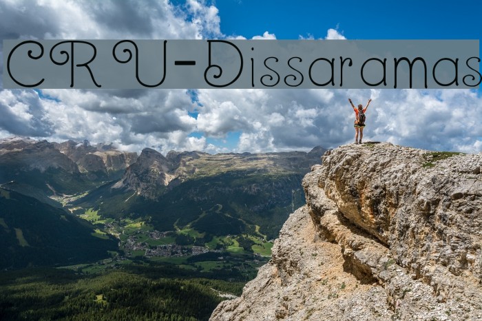 CRU-Dissaramas Font examples