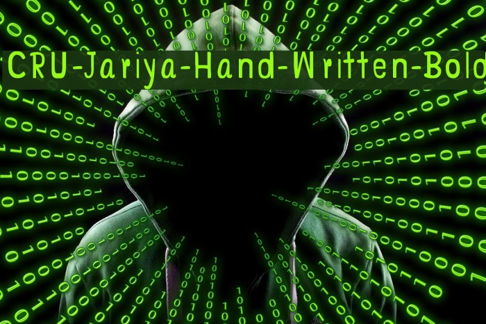 CRU-Jariya-Hand-Written-Bold Font examples