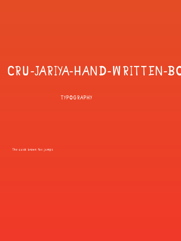 CRU-Jariya-Hand-Written-Bold Poster