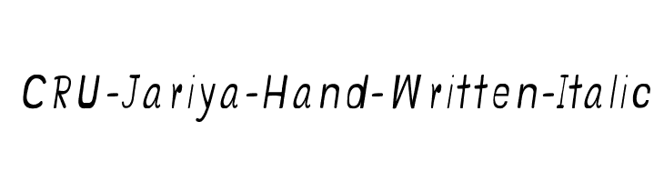 CRU-Jariya-Hand-Written-Italic Font