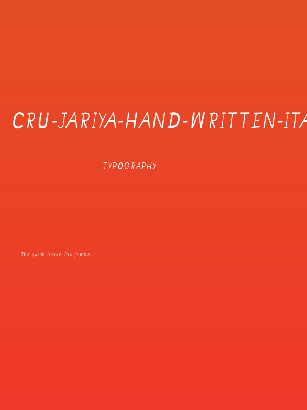 CRU-Jariya-Hand-Written-Italic Poster