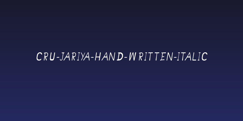 CRU-Jariya-Hand-Written-Italic Social Header