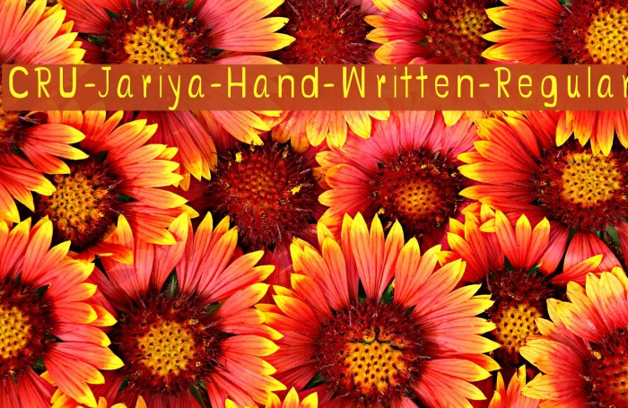 CRU-Jariya-Hand-Written-Regular Font examples