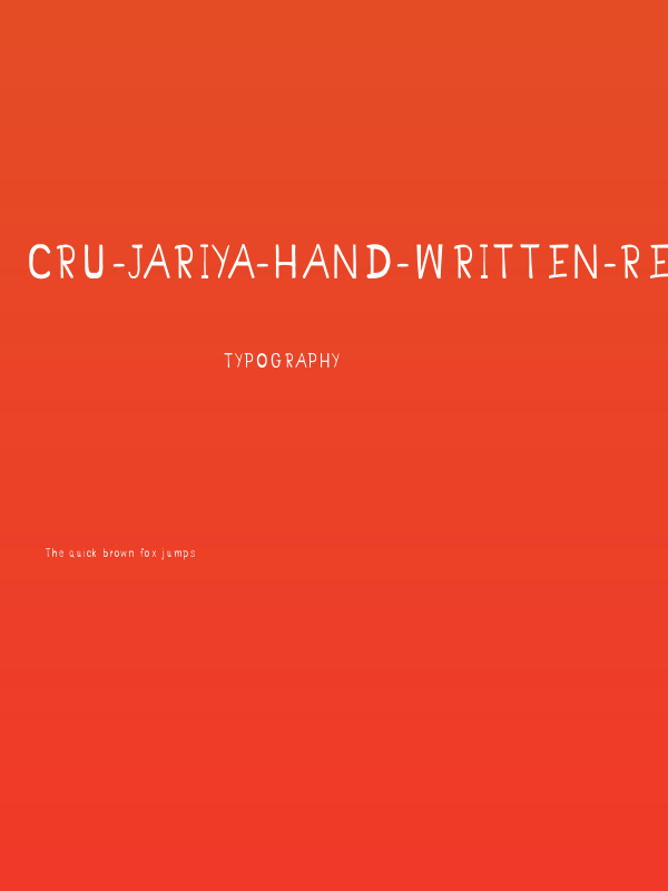 CRU-Jariya-Hand-Written-Regular Poster