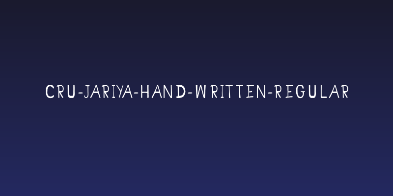 CRU-Jariya-Hand-Written-Regular Social Header