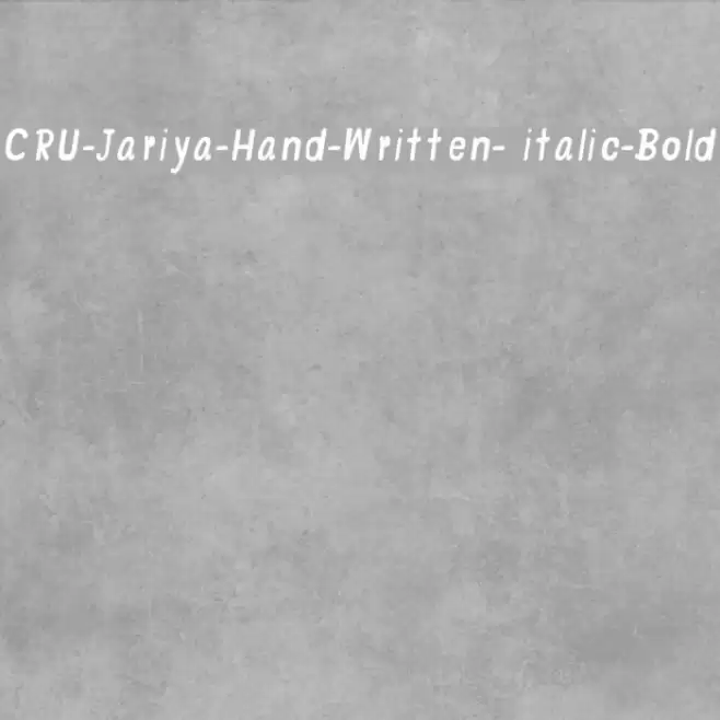 CRU-Jariya-Hand-Written- italic-Bold Font examples
