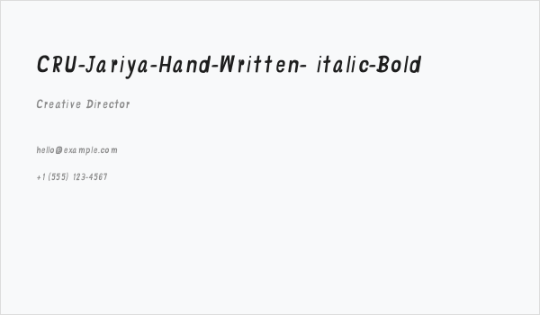 CRU-Jariya-Hand-Written- italic-Bold Business Card