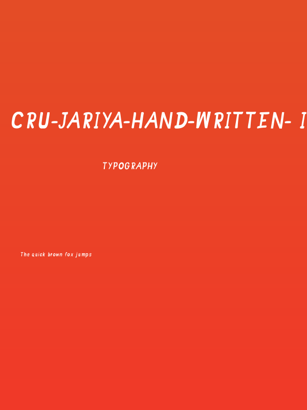 CRU-Jariya-Hand-Written- italic-Bold Poster